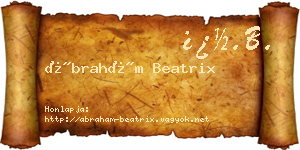 Ábrahám Beatrix névjegykártya