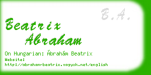 beatrix abraham business card